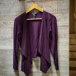 3/$30 INC International Concepts | Waterfall Faux Suede Jacket - M, Purple